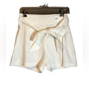 NWT! High rise midi linen blend shorts
